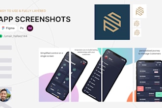 design app screenshots for play store, app store and  app icons design