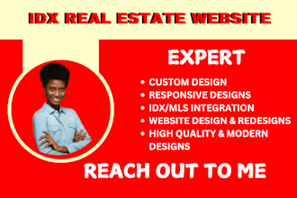 create a custom real estate website in wordpress or wix with idx mls integration