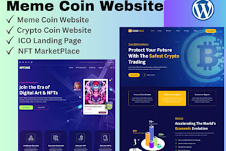 do meme coin landing page, meme coin website, crypto website with reactjs nextjs