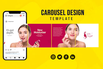 design instagram and linkedin carousel, social media posts, facebook ads