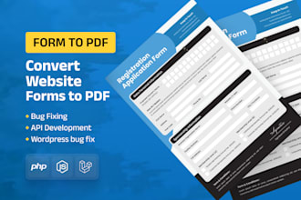 convert website form data to PDF or send PDF via email