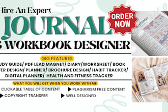 journal design, planner, workbook, habit tracker, self help, holistic wellness