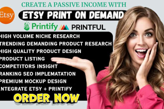 etsy print on demand, print on demand, etsy printify, etsy shop setup, etsy pod