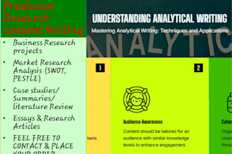 do freelance research content and write report projects and articles