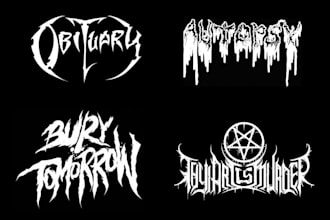 make a modern death black metal logo only for you