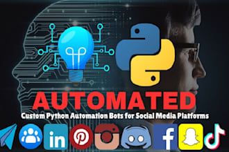 develop instagram API bot, tiktok API bot, youtube API bot, telegram API bot