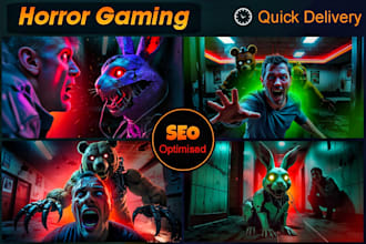 make thumbnail youtube horror creepy scary fnaf, rust gaming