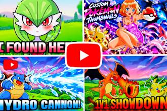 draw a custom pokemon thumbnail for your youtube video