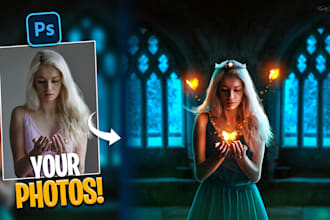 do photo manipulation, retouching and fantasy photo editing