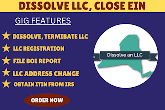 dissolve your us llc, close ein, itin, llc registration, file boi report, us llc