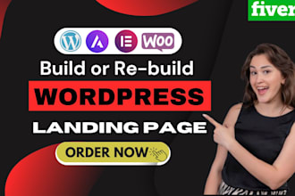 create wordpress landing page, squeeze page, sales page or sales funnel