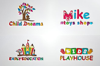 design education, daycare, kids and childcare logo