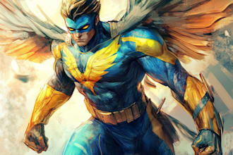 draw your superhero character in comic style