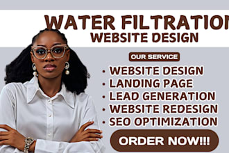 design water filtration website, water damage water restoration, lead generation