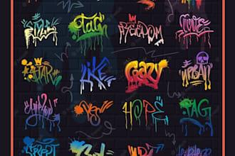 do graffiti text style logo