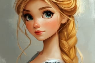 paint your cartoon portrait in disney style