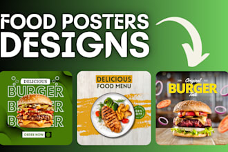 design food menu, flyer, poster and instagram post