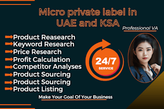 be your expert amazon VA for fba private label in uae and ksa