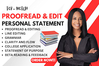 proofread, edit and improve your personal statement, college application, essay