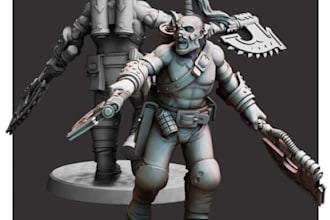 adjust 3d printable model, ttrp board game miniature, action figure, 3d texture