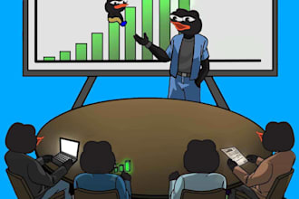 funny memecoin video, solana memecoin art, solana memecoin mascot design,