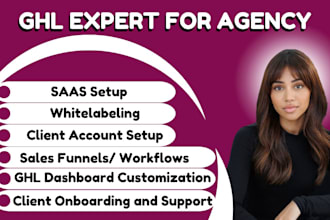 build and manage ghl onboarding saas setup, white label custom dashboard