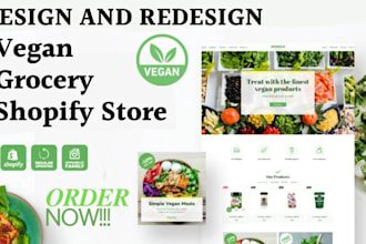 design or redesign eco friendly vegan shopify store grocery store vegetarian