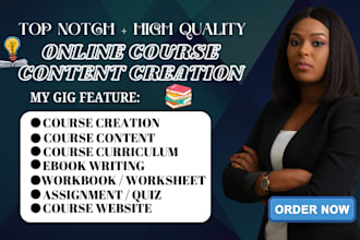 create online course content, elearning course, course creation on teachable
