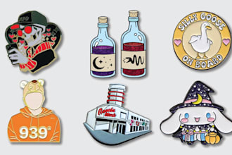 design enamel pins, company badges, medals, hat pins