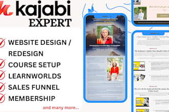 kajabi website design kajabi sales funnel kajabi landing page learnworlds podia