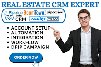 setup properlybase pipelinepro boomtown agent crm pipedrive zohocrm automation