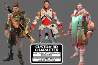 make realistic stylized 3d character modeling for ue5 game and roblox