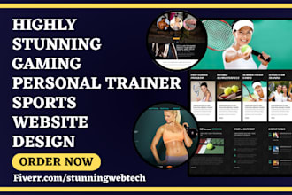 design gaming personal trainer sport workout gym yoga health and fitness website