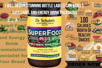 design stunning bottle labels can labels juice label and energy drink packaging