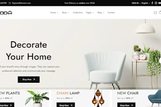 build 7 figure funiture shopify store home decor store furniture store website