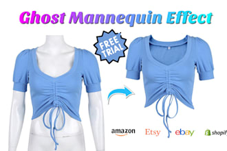 create ghost mannequin, neck joint, product photo editing