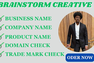 brainstorm creative business name, product name, company name, brand name in 24h
