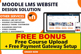 create and upgrade moodle lms website moodle course customization moodle