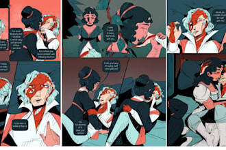 draw horror comic panels, storyboard, comic book, manga illustration, creepy art