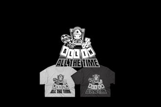 make amazing t shirt and dice logo