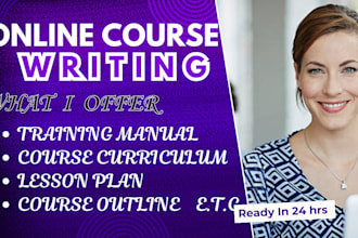 write, design online course content, training guide, course curriculum, ppt
