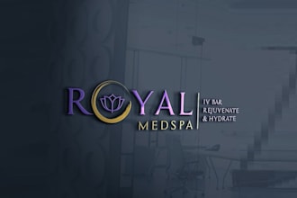 design trendy royal med spa bar logo