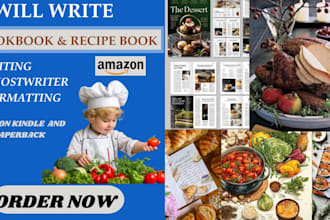 ghostwrite recipe book, design, format cookbook, diet meal plan,children ebook