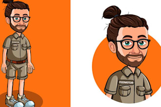 do cartoon avatar, cartoon character, caricature, logo