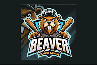 design amazing beaver mascot logo with free source file