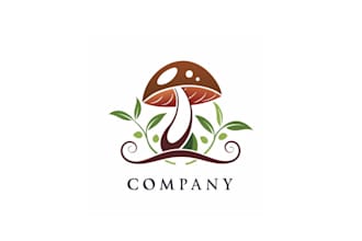 make beautiful classic organic mushroom logo