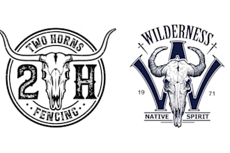 make creative retro cow bull head vintage logo