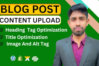 do content upload, blog posts, and articles posting as wordpress VA