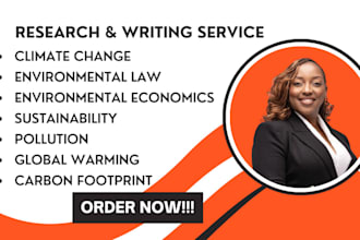 write on climate change, environmental law, and sustainable development