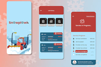 do uber snow plowing service app or web, weather forecast app, snow removal app
